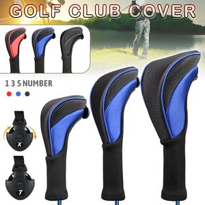 Andere golfproducten 3pcs/set Golf Putter Covers Driver 1 3 5 Fairway Woods Headcovers Lange nek Head Cover Nylon Mesh Golfaccessoires 230901