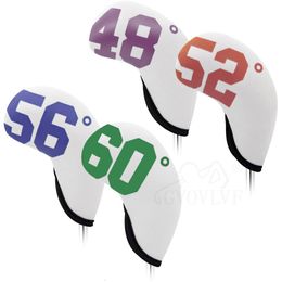 Andere golfproducten 7 stks Premium Neopreen Golf Wedge Headcovers Set 48 50 52 54 56 58 60 Grade Wedge Club Hoofdomslag Wit kleurrijke nummer 230313