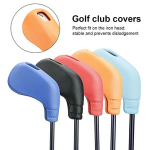 Autres produits de golf 9 pièces Club Cover TPE Iron Headcover Set Pilotes portables Protecteur Sports de plein air Garde Sleeve Accessoires Noir 230303