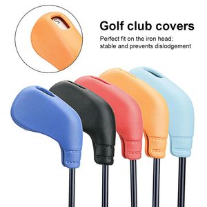 Andere golfproducten 9 stuks Golf Club Cover TPE Iron Headcover Set draagbare stuurprogramma's Protector Outdoor Sport Guard Sleeve Accessoires Black 230325