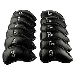 Altri prodotti da golf 91012Pcs Portable PU Golf Club Iron Head Covers Protector Golf Head Cover Set D11 19 Dropship 230612