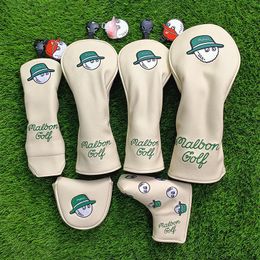 Autres produits de golf Couvre-têtes de club beiges Pilote en bois Protégez les accessoires de couvre-chef Putter Iron Cover 230620