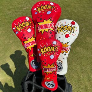 Andere golfproducten Booms Set van premium leer Headcovers Golfclub Headcovers voor Driver Fairway Hybrid Wood Headcovers 230620