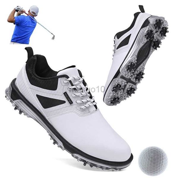 Autres produits de golf Chaussures de golf de marque Hommes Chaussures de sport de golf de confort imperméables Chaussures de marche antidérapantes Big 46 47 Hommes 'Noir Blanc Baskets HKD230727