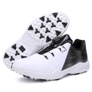 Autres produits de golf Chaussures de golf classiques en cuir véritable pour hommes Baskets d'entraînement de golf à laçage rapide en plein air pour chaussures professionnelles unisexes HKD230727