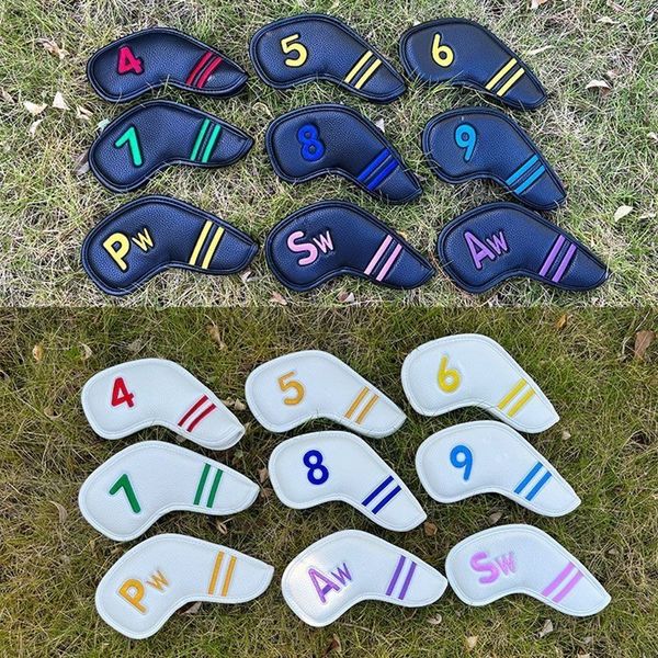 Autres produits de golf Clre Iron Head Cover Set 9Pcs Number 49 ASP Gradients Colorful White Wedge ou Single 230726