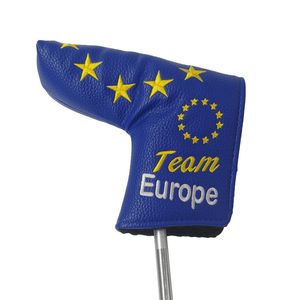 Autres produits de golf Europe Team Blade Cover Putter Headcover Golf Clubs Portor Covers Blueyellow HOOK LOOP 230720