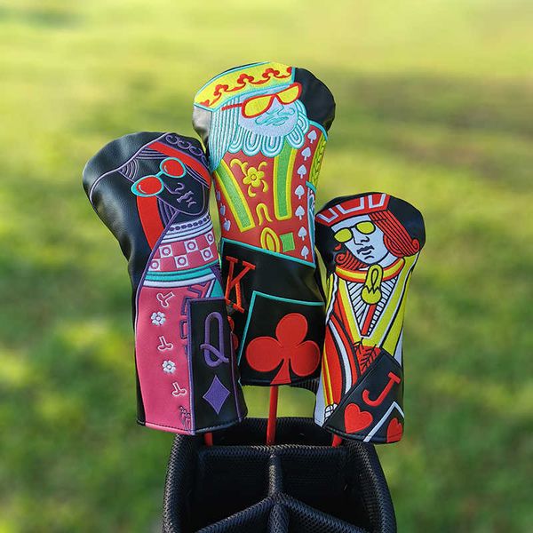 Otros productos de golf Exquisito bordado Golf Woods Headcovers Cubiertas para conductor Fairway Putter Clubs Set Heads PU Unisex Simple golf head cover L2403