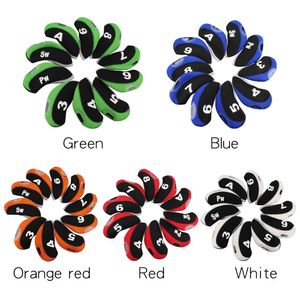 Otros productos de golf GOG 10PCS Golf Iron Headcover con etiquetas numéricas Club Head Cover 1 Set Blue Orang Black Protector Case 230325