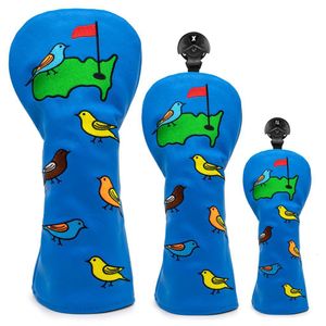 Autres produits de golf Golf Club Headcover Set Birds Design Driver Covers Fairway Wood Cover Hybrid Cover Leather Golf Wood Covers 230522