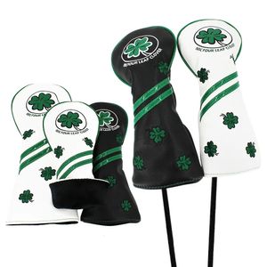 Other Golf Products Golf Headcover for Driver Fairway Hybrid Blade Putter PU Leather Waterproof Four Leaf Clover Golf Wood Head Cover Number Tag 231113