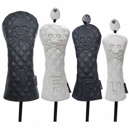 Andere golfproducten Headcover voor golf Skull Driver Fairway Hybird Wood Head Cover Set PU-leer Waterdicht Zacht Duurzaam Golf Woods Club-accessoires 230714