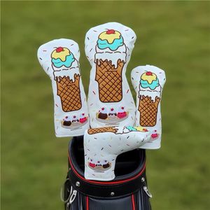 Autres produits de golf Ice Cream Golf Couverture supérieure en bois pour les conducteurs Fairway Putters 135H Club Set PU Cuir Unisexe 230406