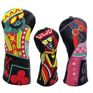 Autres produits de golf king and monarchess Golf Woods Headcovers Covers For Driver Fairway Hybrid 135H Clubs Set Heads PU Leather Unisex 230728