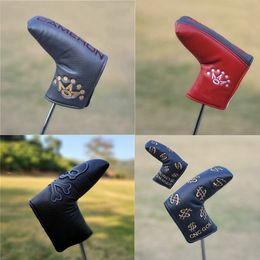 Andere golfproducten Veel stijlen Magnetische of Velco Golf Putter Cover Golf Club Head Covers voor Putter PU Leather Blade Putter Headcover 230817