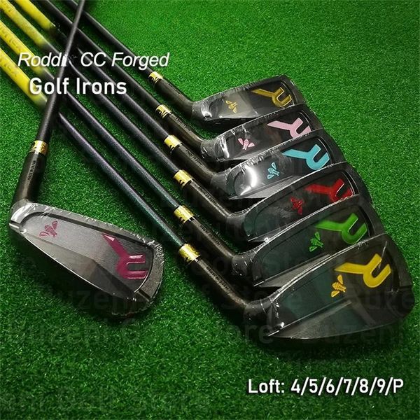 Autres produits de golf Hommes RODDIO Golf Club Black Little Bee CC FORGED Soft Black Iron Set 4 5 6 7 8 9 P 7pcs avec manche en acier ou manche en graphite 231211