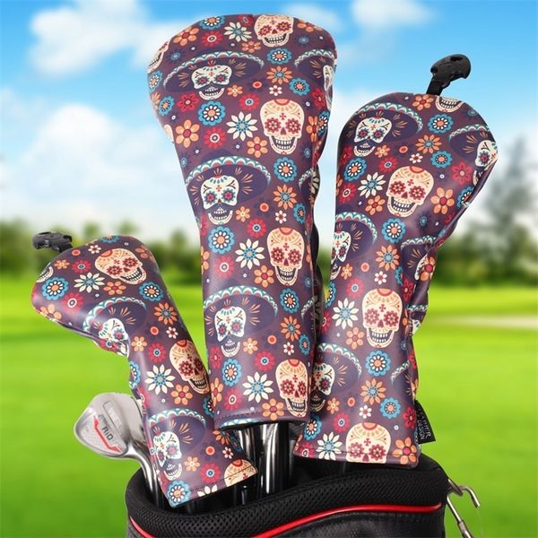 Otros productos de golf Estilo Muertos Soft PU Leather Printed Club Headwear Opción de 3 piezas Drivers Amusement Park Cubierta híbrida de madera 230620