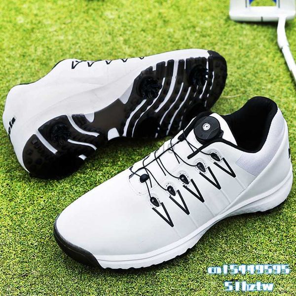 Autres produits de golf Nouvelles chaussures de golf imperméables Hommes Femmes Pointes blanches Formation Baskets de golf Grande taille 36-47 Hommes Outdoor Herbe Chaussures de marche Dames HKD230727