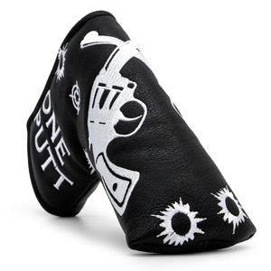 Andere golfproducten One Putt Black Headcover Putter Head Cover voor Blade Putters cover met magneet Premium leer Geschikt voor normaal PU 231219