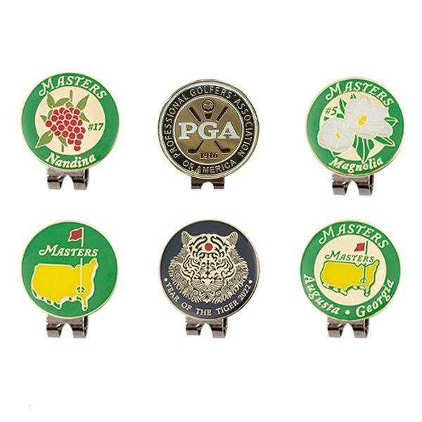 Otros productos de golf Paquete de 6 piezas Marca de clip para gorra de golf con marca magnética Posición de la pelota de golf Clip para sombrero de golf Marcador de pelota de golf de metal extraíble Accesorios de golf 230321