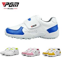 Autres produits de golf PGM 1 paire mode chaussures de sport enfants filles garçons chaussures de golf anti-dérapant en cuir extérieur enfants baskets XZ054 HKD230727