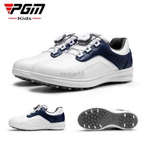 Autres produits de golf PGM Chaussures de golf pour enfants Imperméable Anti-dérapant Enfants Léger Doux Respirant Baskets Jeune Bouton Sangle Chaussures De Sport XZ251 HKD230727