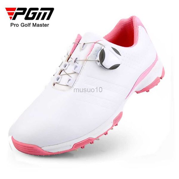 Autres produits de golf Chaussures de golf imperméables PGM Chaussures pour femmes Chaussures de sport à lacets avec boucle à bouton léger Chaussures de sport antidérapantes respirantes pour femmes XZ115 HKD230727