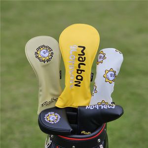 Andere golfproducten Sun Fisherman Hat Club 1 3 5 Gemengde kleuren Houten Headcovers Driver Fairway Woods Cover PU lederen Headcovers Putter 230602