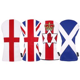 Andere golfproducten Union Jack Series Vlagontwerp PU Leather Uk Engeland Wales Scotland Driver Cover 230620