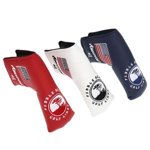 Autres produits de golf US Flag Pebble Beach Golf Blade Putter Head Cover avec fermeture à bande magique Headcover 3 couleurs 230825