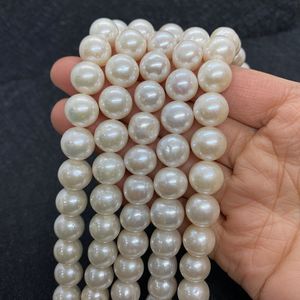 Otro grado AAA Perlas naturales de agua dulce Perlas redondas blancas para la fabricación de joyas de bricolaje Pulsera Collar Accesorios Punch Loose 230325