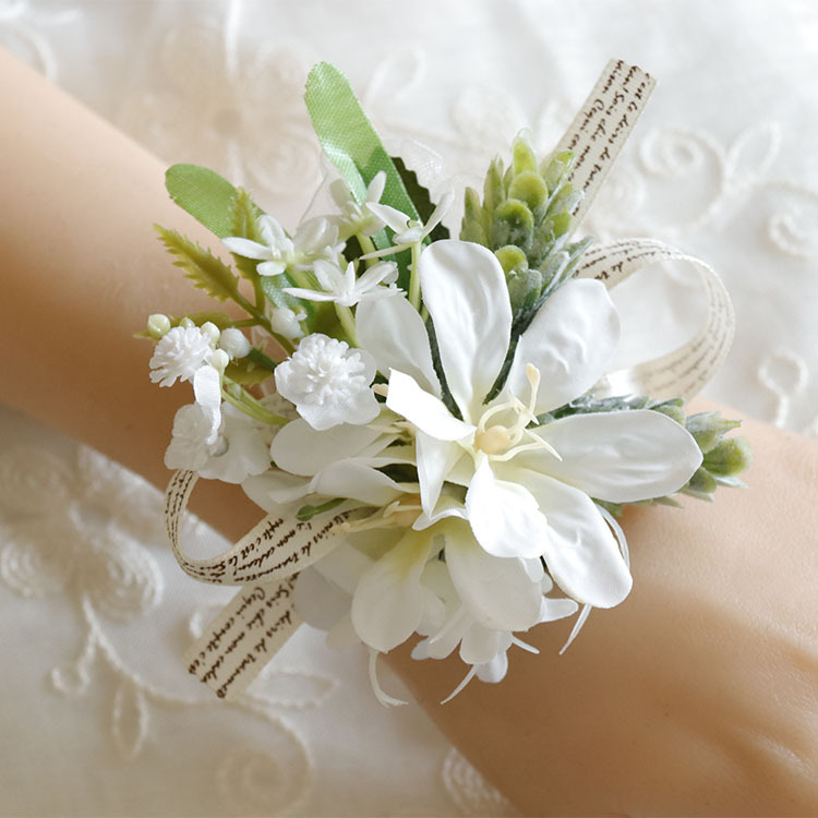 Autres accessoires de marié Hommes Rose Broche Mariée Mariage Poignet Corsage Bracelet Cérémonie Cérémonie Fleur Fête Réunion Décor