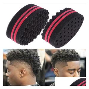 Autres soins capillaires Tresses sales Perm Styling Éponge Hip Hop Blast Head Care Style Outil Curling Brosse à cheveux bouclés Éponges noires Feuille d'étain D Dhonw