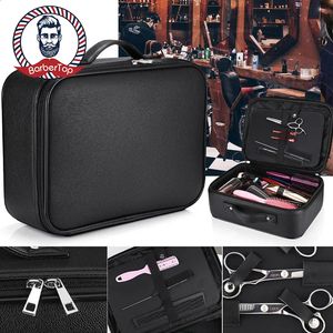 Autres soins capillaires Mode Barber Hair Scissor Salon Tool Sac Noir Outils de coiffure Étanche Grande capacité Boîte de rangement Portable Valise rigide 231116