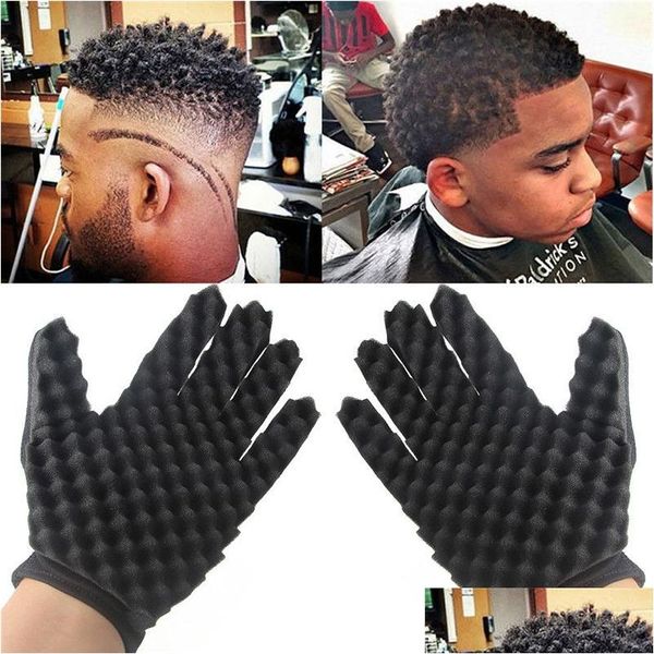 Otros cuidados del cabello Rizos de moda Bobina Herramienta mágica Onda Cepillo de peluquero Guantes de esponja para rastas Afro Locs Twist Curl Drop Delivery Products Dhwrj