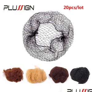 Andere haaruitbreidingen Plussign 280 PCS / Lot Top Nylon Net Star Dance Recital Buns / Hair Extension Weaving Cap Brown Black Blonde Col DHXL8