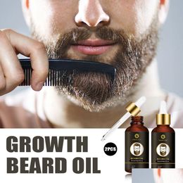 Autres articles d'épilation Haircube Men Beard Growth Essential Oil Kit Nourrissant Enhancer Liquide Naturel Produit de Soin Organique Drop Deli Dhssp