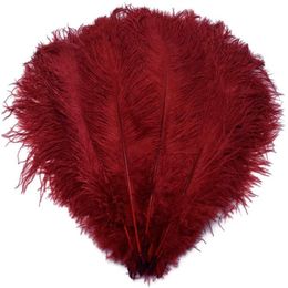 Otras herramientas manuales 10200 piezas Plumas de avestruz rojo vino Costura de bricolaje para la fabricación de joyas Accesorios de boda Plumas de decoración para manualidades 15-55 cm 230704