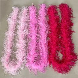 Otras herramientas de mano 2 metros boa de plumas de avestruz 3 capas para manualidades fiesta vestido de boda decoración rosa penacho bufanda chal ropa accesorios de costura 230826