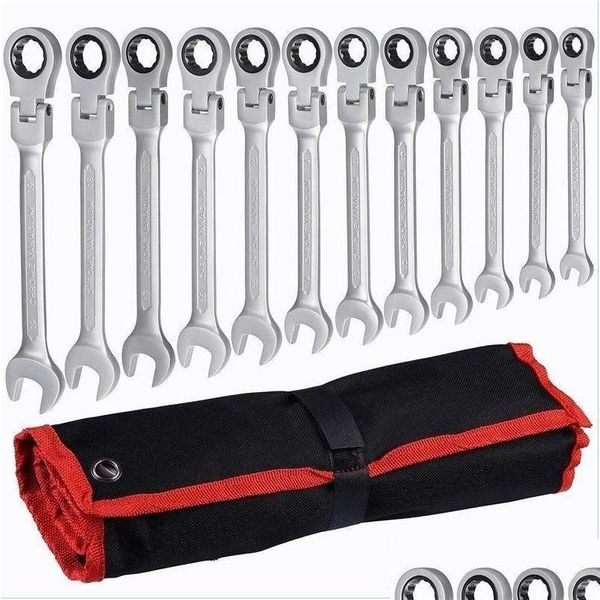 Autres outils à main Clé à cliquet à tête flexible Ensemble de clés mixtes Kits de clés à douille en acier au chrome vanadium Clé à cliquet Drop Delive D Otblv