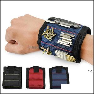 Autres outils à main Accueil Jardin Bracelet magnétique Poche Outil Ceinture Pochette Sac Vis Support Tenir Bracelets Magnétiques Pratique Fort Mandrin