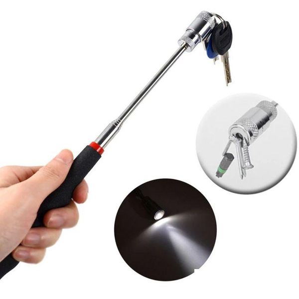 Otras herramientas de mano Led Imán Pick Up Varilla de hierro retráctil para recoger tuercas y pernos Drop Delivery Home Garden Dhwsj