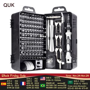 Autres outils à main QUK Tournevis de précision 135 en 1 Set Mini écrous à vis magnétiques Embouts Phillips Hex Torx Kit d'outils de réparation domestique multifonction 221128