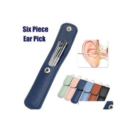 Autres outils à main Cuillère à cueillette d'oreille en acier inoxydable Outil de nettoyage en spirale à double tête Ensemble de 6 pièces Vente en gros Drop Delivery Home Garden Dhyhf