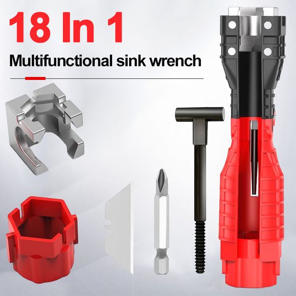 Otras herramientas de mano Universal 8 18 en 1 llave de grifo Multi doble cabezal instalador de fregadero canal de fontanería conjunto de herramientas de reparación de enchufes 221207