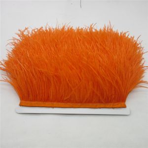 Otras herramientas de mano Venta al por mayor 10 metros de alta calidad Adornos de plumas de avestruz Cintas de plumas teñidas de naranja para decoración de fiesta de vestir Fabricación artesanal 230826