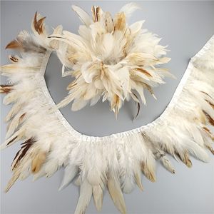 Autres outils à main en gros garnitures de plumes de coq naturel 10-15cm ruban de frange de plumes pour travaux d'aiguille et artisanat bricolage accessoires de robe Pluma 230821