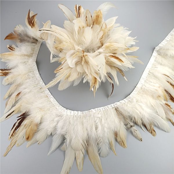 Otras herramientas de mano Venta al por mayor Adornos de plumas de gallo natural 10-15 cm Cinta de flecos de plumas para costura y artesanía DIY Pluma Vestido Accesorios 230821