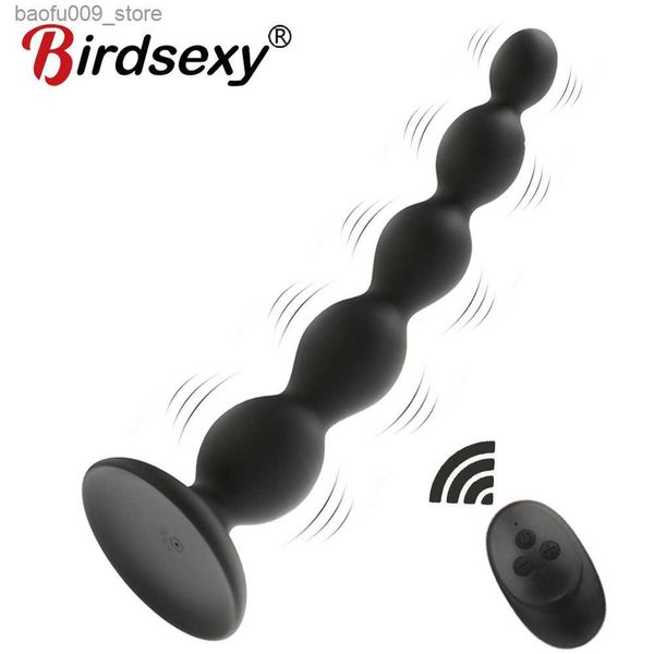 Otros artículos de belleza para la salud Vibrador anal de 10 velocidades Masajeador de próstata masculino Cuentas anales Tapones para los glúteos Punto G Consolador Vibraciones para hombres Mujeres gay Carga USB Q230919