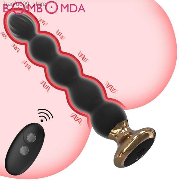 Otros artículos de belleza para la salud Vibrador anal de 10 velocidades Cuentas anales Masaje de próstata Control remoto inalámbrico Estimulador de enchufe USB Vibradores de carga para hombres Wo Q230919